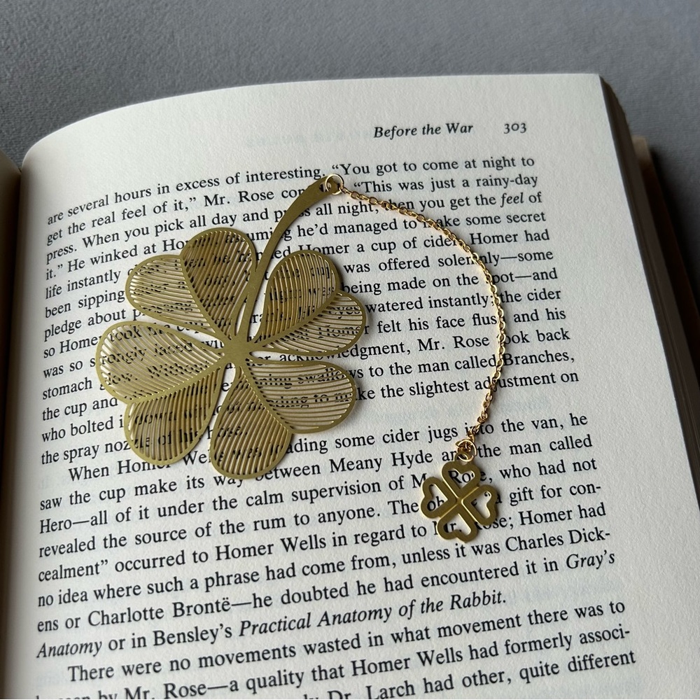 Four Leaf Clover Bookmark ~ 24K Gold Plated ~ Brand New!
